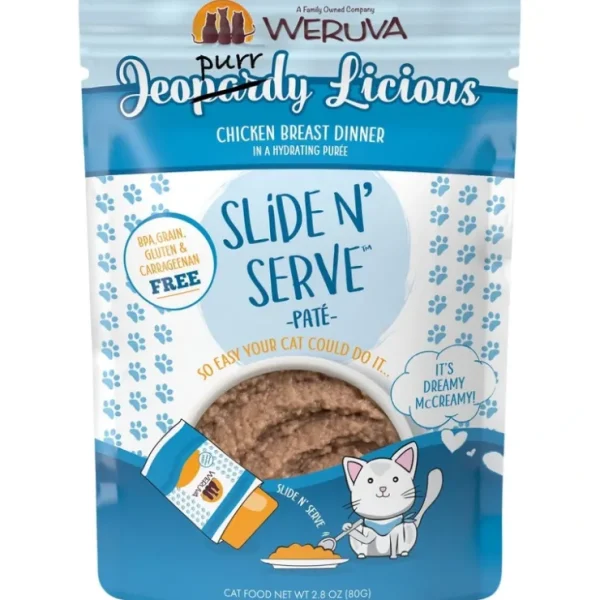 Weruva Slide N' Serve Grain Free Jeopurrdy Licious Chicken Dinner Wet Cat Food Pouch - Pet Home | The Perfect Pet Supplies Shopping Experience
