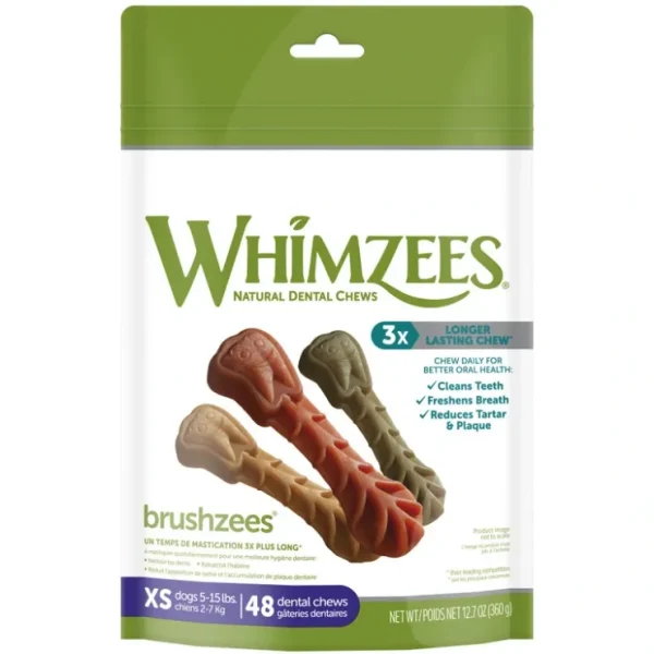 Whimzees Brushzees Natural Daily Dental Extra Small Breed Dog Treats - Pet Home | The Perfect Pet Supplies Shopping Experience