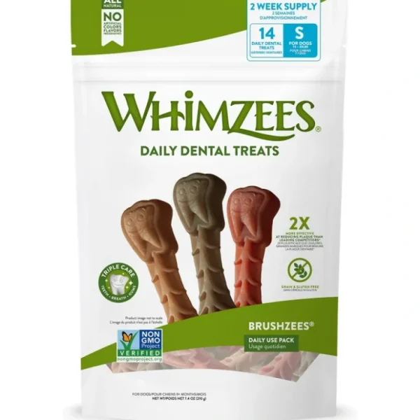 Whimzees Daily Use Brushzees Small Pack Dental Dog Treats - Pet Home | The Perfect Pet Supplies Shopping Experience
