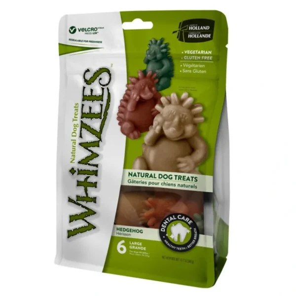 Whimzees, Dental Treat, Hedgehog Value Pouch- Large - 6 Pc - Pet Home | The Perfect Pet Supplies Shopping Experience