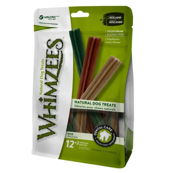 Whimzees, Dental Treat, Stix Value Pouch - Medium - 14 Pc - Pet Home | The Perfect Pet Supplies Shopping Experience