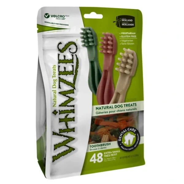 Whimzees, Dental Treat, Toothbrush Star Pouch - XS - 48 Pc - Pet Home | The Perfect Pet Supplies Shopping Experience