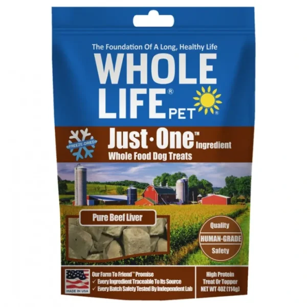 Whole Life Pet Just One Ingredient Freeze Dried Beef Liver Treats for Dogs - Pet Home | The Perfect Pet Supplies Shopping Experience
