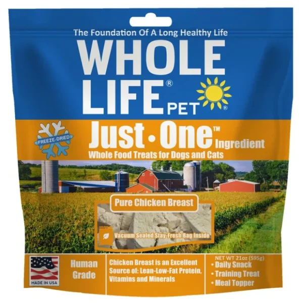 Whole Life Pet Just One Ingredient Freeze Dried Chicken Treats Value Pack for Dogs &Cats - Pet Home | The Perfect Pet Supplies Shopping Experience