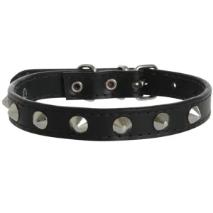 Yours Droolly Stud Leather Collar Black Large - Pet Home | The Perfect Pet Supplies Shopping Experience