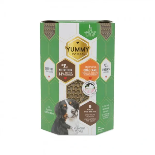 Yummy Combs Ingeniously Shaped Flossing Dental Dog Treats for Large Breed Dogs - Pet Home | The Perfect Pet Supplies Shopping Experience