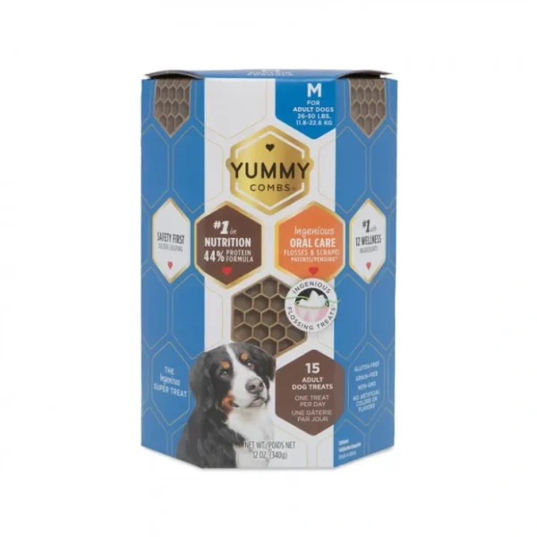 Yummy Combs Ingeniously Shaped Flossing Dental Dog Treats for Medium Breed Dogs - Pet Home | The Perfect Pet Supplies Shopping Experience