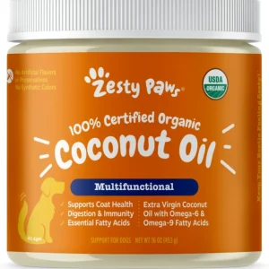 Zesty Paws 100% Certified Organic Extra Virgin Coconut Oil for Dogs - Pet Home | The Perfect Pet Supplies Shopping Experience