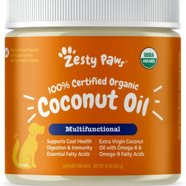 Zesty Paws 100% Certified Organic Extra Virgin Coconut Oil for Dogs - Pet Home | The Perfect Pet Supplies Shopping Experience