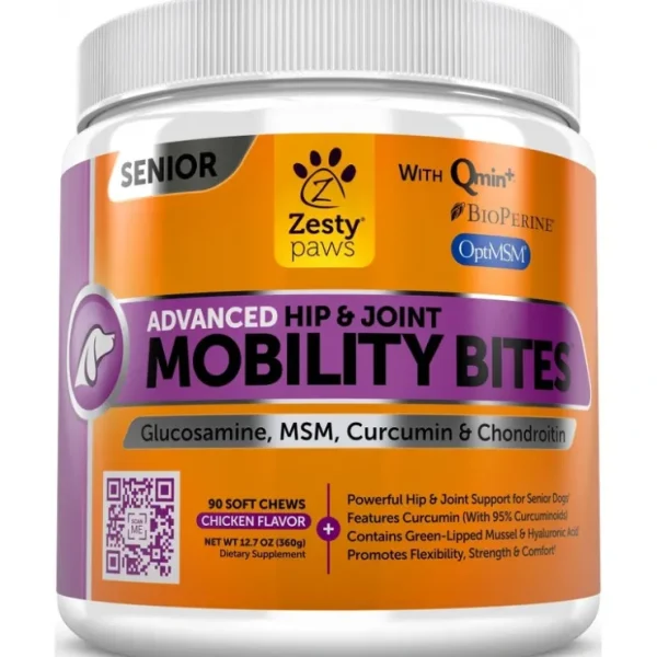Zesty Paws Advanced Hip &Joint Mobility Bites Senior Recipe Chicken Soft Chews for Dogs - Pet Home | The Perfect Pet Supplies Shopping Experience