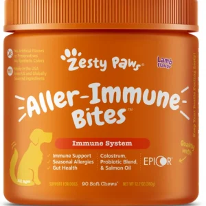 Zesty Paws Aller-Immune Bites for Seasonal Allergies Lamb Flavor Immune Function  Sensitive Skin &Gut Health for Dogs - Pet Home | The Perfect Pet Supplies Shopping Experience