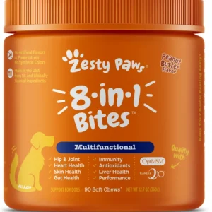 Zesty Paws 8-in-1 Multifunctional Vitamins Glucosamine Chondroitin &Probiotics Peanut Butter Flavor Soft Chews for Dogs - Pet Home | The Perfect Pet Supplies Shopping Experience